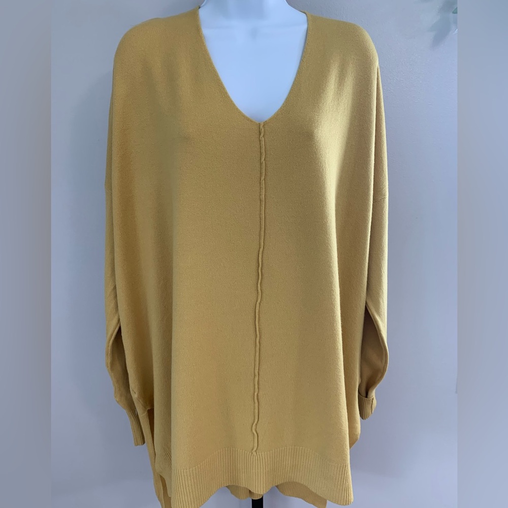 Zenana Outfitters Mustard V-Neck Sweater